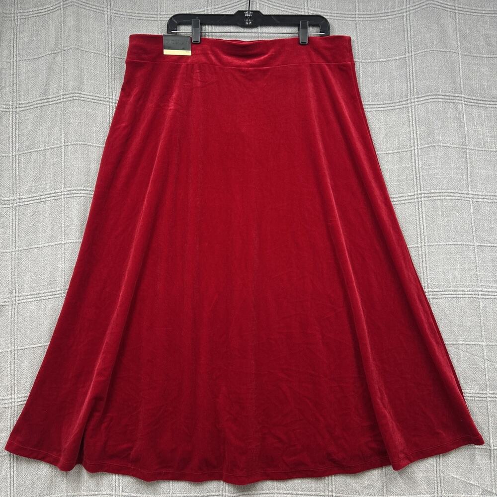 VTG Lane Bryant Red Velour Maxi Skirt NWT 18/20 Plus Whimsigoth Holiday Goth 90s